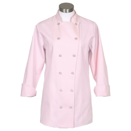 Womens Fit Fame Fabrics 83203 C100P Long Sleeves XL 10 Buttons Chef Coat White