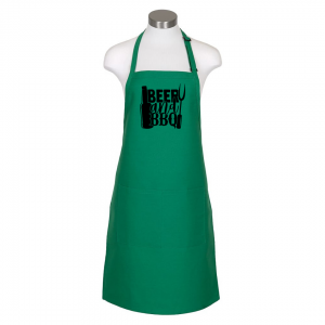 Beer and BBQ Apron - Kelly Green