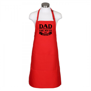 Dad the man apron - red