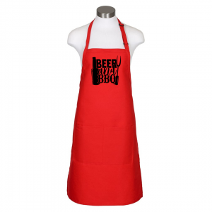 Beer and BBQ Apron - Red