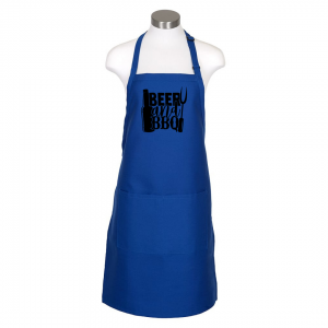 Beer and BBQ Apron - Royal Blue
