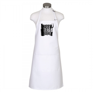 Beer and BBQ Apron - White